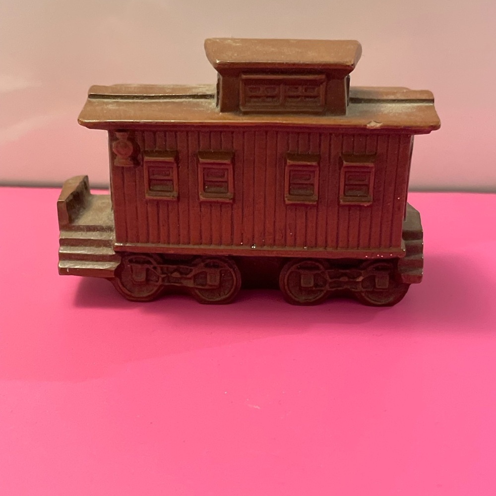 1992 Vintage Brown Train Car Figurine Red Mill
